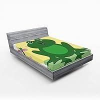 Algopix Similar Product 19 - Ambesonne Frogs Fitted Sheet Concept