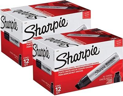 Sharpie Permanent Markers, Broad/Large, Chisel Tip, Black - 2 ct