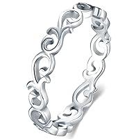 Algopix Similar Product 12 - BORUO 925 Sterling Silver Ring Celtic