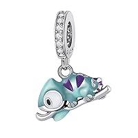 Algopix Similar Product 10 - Famuan Jewelry Blue Chameleon Charm 925