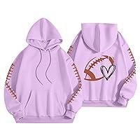 Algopix Similar Product 3 - Game Day Hooded Sweatshirt Women Heart