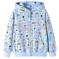 Algopix Similar Product 20 - Julerwoo Girls Blue Zip Up Hoodie