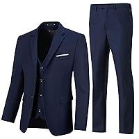 Algopix Similar Product 10 - Mens Suits Slim Fit Navy Blue Suit for