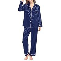 Algopix Similar Product 19 - CHUOAND Silk Pajamas for WomenLadies