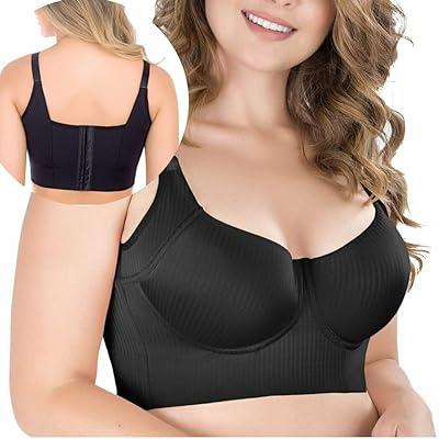 Fashion Deep Cup Bra with Shapewear Incorporated,Hides Back Fat Full Back  Coverage Bra,for Push Up Sports Working (Color : BlackD, Size : 40)