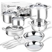 Algopix Similar Product 7 - Nevlers 15 Pcs Stainless Steel Pots and