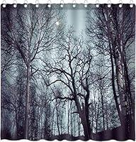 Algopix Similar Product 3 - DePhoto Tree Moon Shower Curtains for