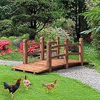Algopix Similar Product 14 - HAPPYGRILL Wooden Garden Bridge Stained