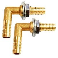 Algopix Similar Product 20 - Uenede 2PCS Solid Brass 90Elbow Barb