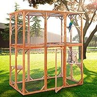 Algopix Similar Product 16 - JAXPETY Large Wooden Outdoor Pet Cat