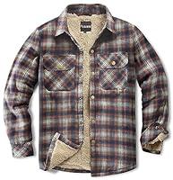 Algopix Similar Product 5 - Puwasa Mens Fleece Lined Plaid Flannel