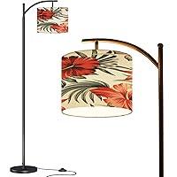 Algopix Similar Product 11 - Arc Floor Lamp Tropical hibiscus