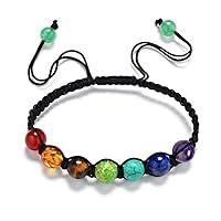 Algopix Similar Product 6 - MILAKOO Braided Rope 7 Chakra Bracelet