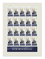 Algopix Similar Product 14 - 2019 USS Missouri Sheet of Twenty First