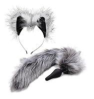 Algopix Similar Product 14 - Grey Wolf Tail Anal Plug and Ears Set