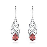 Algopix Similar Product 11 - Celtic Knot Red Earrings 925 Sterling