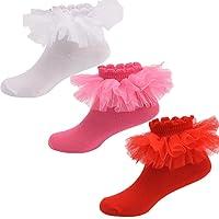 Algopix Similar Product 12 - Adeimoo Baby Girls Lace Tutu Socks