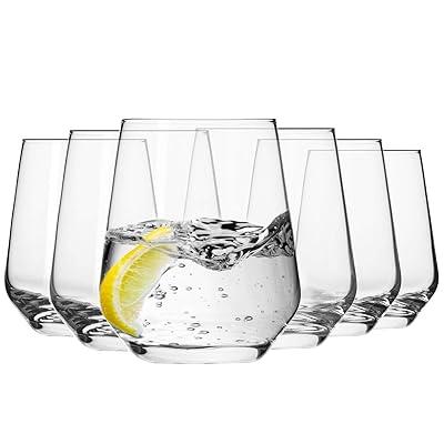 Krosno Large White Wine Glasses Set of 6 | 13.2 oz | Avant-Garde Collection | Crystal Glass | Perfect for Home, Restaurants and Parties | Dishwasher