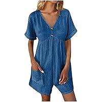 Algopix Similar Product 3 - Short Rompers for Women 2024 V Neck