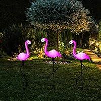 Algopix Similar Product 12 - Mudder 3 Pieces Flamingo Solar Lights