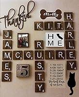 Algopix Similar Product 13 - Large Scrabble 5 x 5 Tiles Wooden Wall