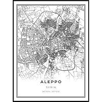 Algopix Similar Product 9 - Aleppo Map Print Syria Map Art Poster