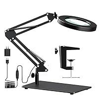 Delixike 5X Dimmable Magnifying Lamp,Large Hands Free Magnifying Glass with  Light and Stand for Reading,Hobbies,Crafts,Workbench