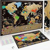 Algopix Similar Product 20 - Two ScratchOff Maps World Map 17x24