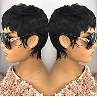 Algopix Similar Product 15 - QiaQiaRing 10A Pixie Cut Wigs for Black