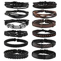 Algopix Similar Product 6 - MILAKOO Braided Leather Bracelet for