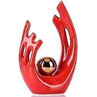 Algopix Similar Product 7 - Red Modern Abstract Art Ceramic Statue