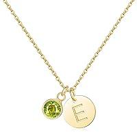 Algopix Similar Product 1 - RLMOON Initial Birthstone Necklace for