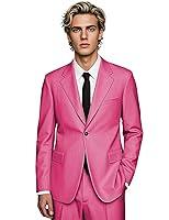 Algopix Similar Product 1 - HUUTOE Hot Pink Men Suit Mens Suits