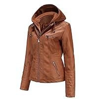 Algopix Similar Product 3 - Tagoo Faux Leather Jacket Women