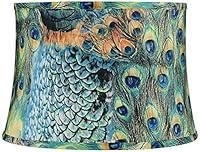 Algopix Similar Product 9 - Peacock Print Medium Drum Lamp Shade