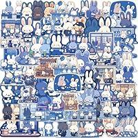 Algopix Similar Product 18 - Blue Bunny Stickers 50 Pcs Blue
