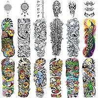 Algopix Similar Product 15 - Full Arm Temporary Tattoo 18 Sheets