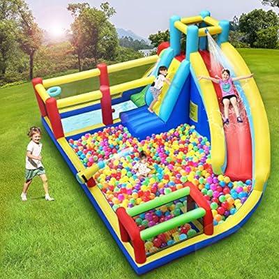 Best Deal for Homefine Inflatable Playground Backyard Water Park with