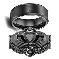 Algopix Similar Product 11 - LOVERSRING Couple Ring Bridal Set His