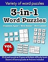 Algopix Similar Product 16 - 3in1 Word Puzzles Volume 4 Crossword