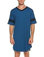Algopix Similar Product 2 - Ekouaer Mens Nightshirt Cotton