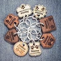 Algopix Similar Product 2 - Wooden Dog Tags Cat Name Tags Engraved