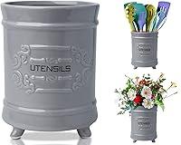 Algopix Similar Product 1 - French Grey Ceramic Utensil Holder 