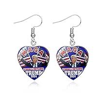 Algopix Similar Product 7 - Trump Earrings 2024 American Flag