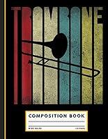 Algopix Similar Product 20 - Retro Vintage Trombone Composition Book