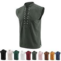 Algopix Similar Product 7 - Mens Cotton Linen Tank Top Shirts