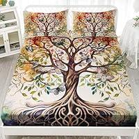 Algopix Similar Product 6 - AILONEN Tree of Life Fitted Sheet Set