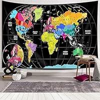 Algopix Similar Product 13 - World Map Tapestry for Kids Student