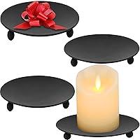 Algopix Similar Product 17 - Iron Plate Candle Holder Black