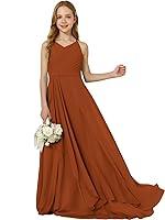 Algopix Similar Product 3 - HEWEGO Burnt Orange Chiffon Junior